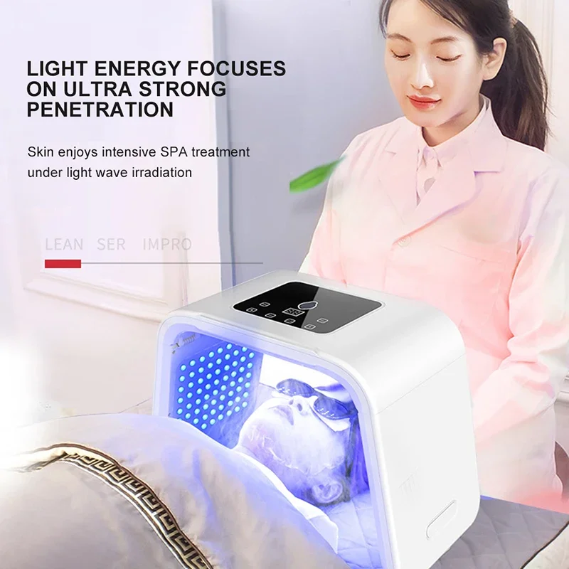 7 Colors LED Photon Machine With Nano Spray Beauty Salon Home Use Face Body LED Mask PDT Machine Skin Hydrating SPA Skin Care led facial mask