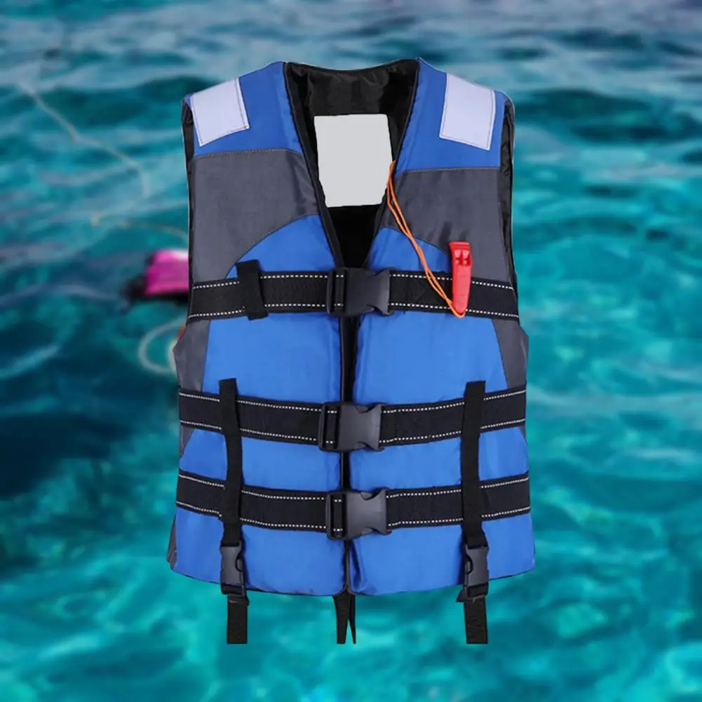 Front Buckle Life Vest Secure Fit Adult Life Jacket with Adjustable Harness Closures for Water Sports Boating Safety Stain
