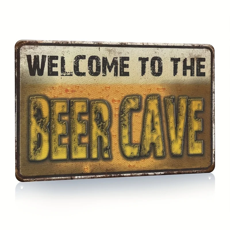 

1pc Tin Sign Welcome To My Man Cave Decor Metal Wall Art ManCave Beer Gifts for Men Dad Son Looks Great in Office Garage Shop