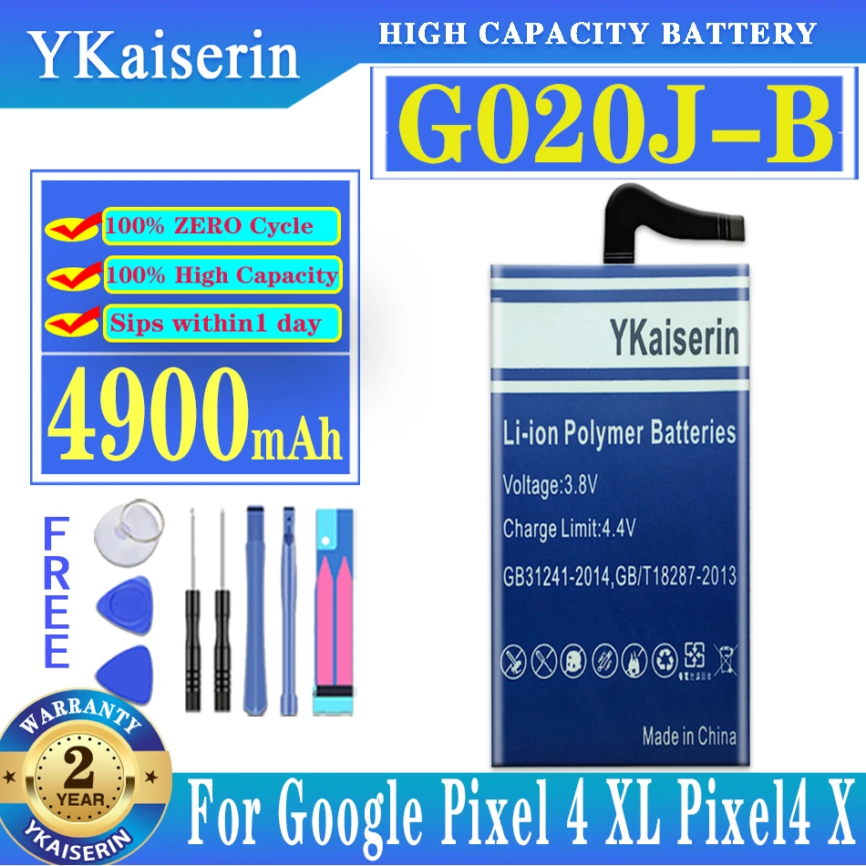 

Аккумуляторная батарея ykaisсеребрин для Google Pixel 4 XL Pixel4XL, 4900 мАч