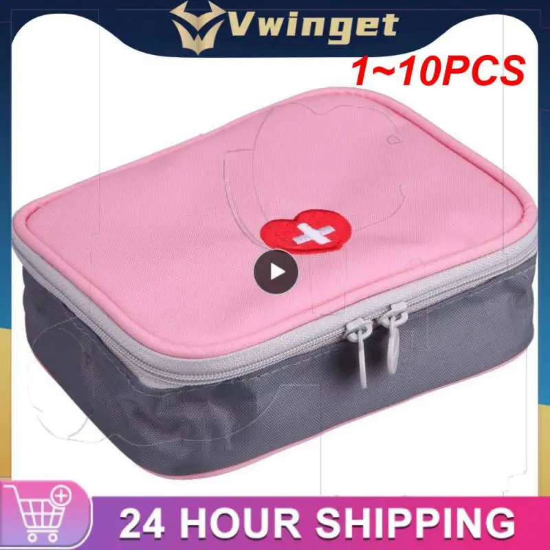 

1~10PCS Mini Outdoor First Aid Kit Bag Travel Portable Package Emergency Kit Bags Storage Bag Small Organizer