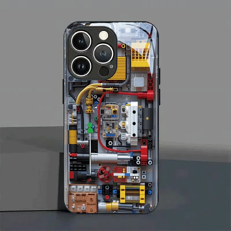Innovative Mechanical Circuit Board Pattern Glass Phone Case