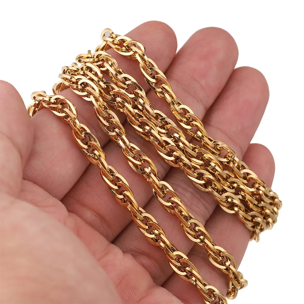Anello Catena Oro Acciaio Inox 304 &ndash; Largo 17mm, Taglia 7 &ndash; Stile Unico!