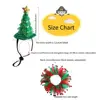 2Pcs Small Dogs Pet Christmas Costume Suit Elf Hat Elastic Strap Cat Tutu Collar and Hat Set Cosplay Gauze 6