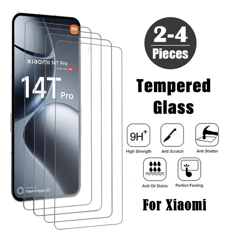 2-4Piece Tempered Glass for Xiaomi 14T 13T 12T 11T Pro Screen Protector for Xiaomi 14 13 12 11 Lite 5G NE HD Protective Film