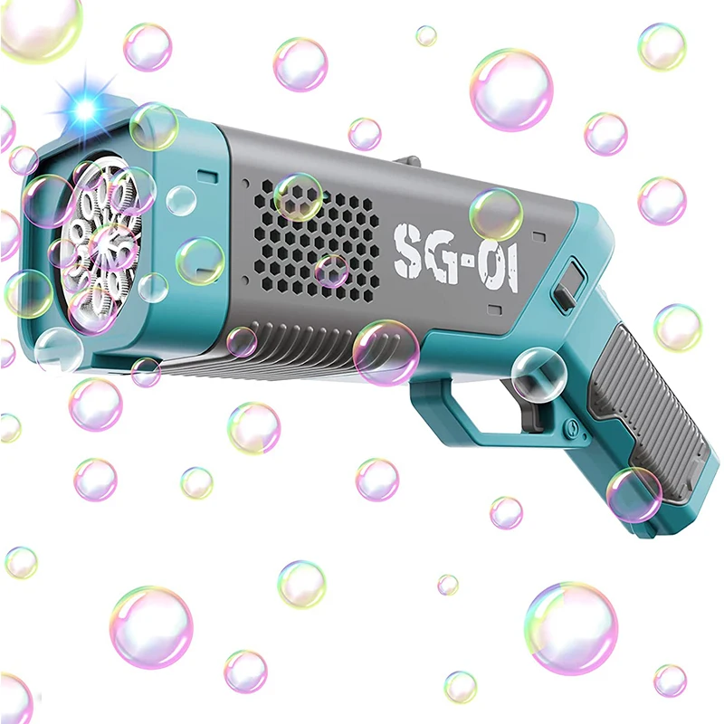 

Electric Bubble Machine Gun for Kids Automatic Rich Bubbles Gatlin Outdoor Luminous Toy Handheld Bubble Blower for Boys Girls