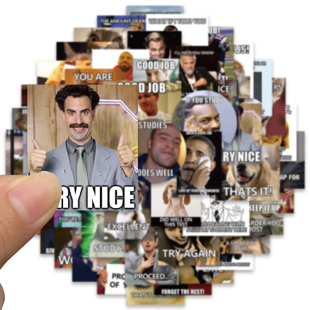 52pcs 재미 있은 Meme 교사 스티커 비닐 방수 낙서 데칼 노트북 수하물 기타 스케이트 보드 전화 병 스티커