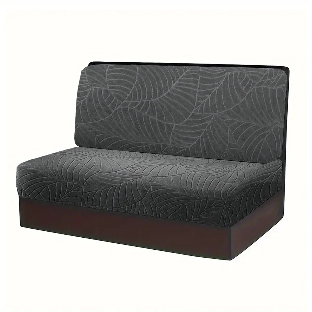 2 pcs/Set Water Resistant Leaf Texture Jacquard Stretch RV Camper Car Bench Seats Covers Spandex Soft RV Dinette Cushions Cover chair cover sofa cover furniture cover