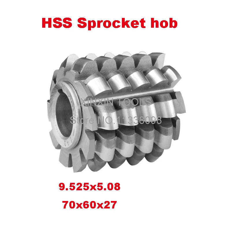 

9.525x5.08 High quality HSS-M2 Sprocket hob Gear hob 70x60x27mm Inner hole 1pcs Free shipping