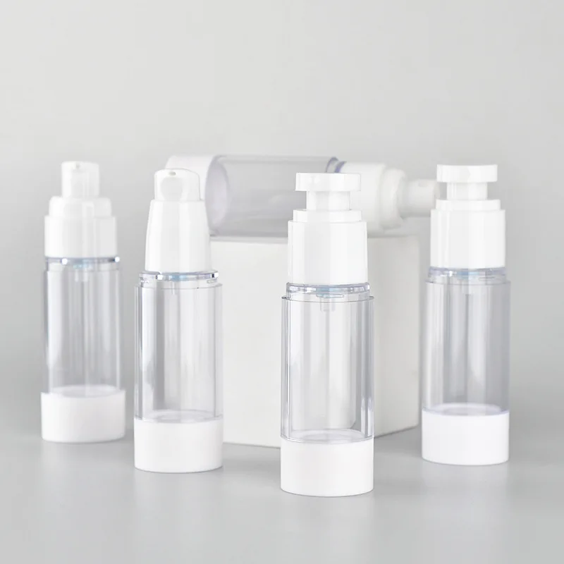 

10Pcs 15/30/60/80/100ml Vacuum Pump Bottle Transparent Airless Spray Bottle Empty Emulsion Refillable Bottles Travel Accessories