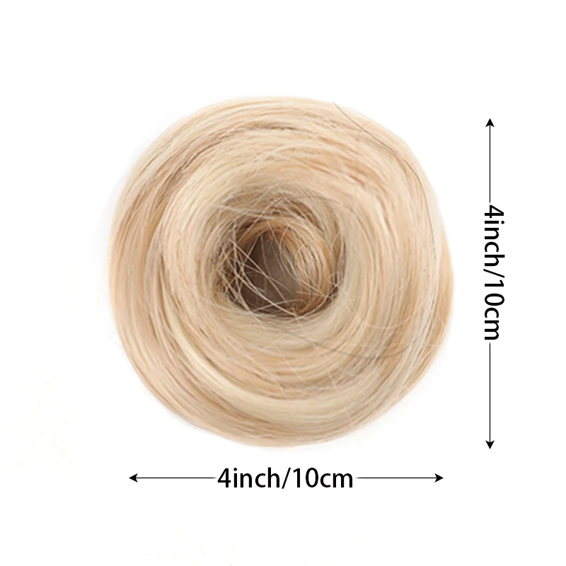 Synthetic Fluffy Hair Bun Hairpiece Straight Uodo Hair Tie Chignon Elastic Rubber Band Hair Extension for Women Hair Scrunchie