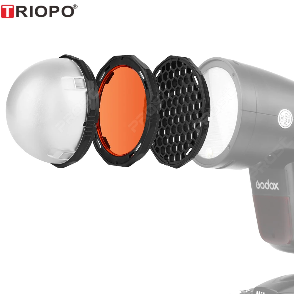 Magnetic Round Head Flash Accessory Kit For Godox V1 V1Pro AD100Pro H200R AK-R1 TRIOPO R1 F1-200 Photography Replacement Parts flash accessory kit