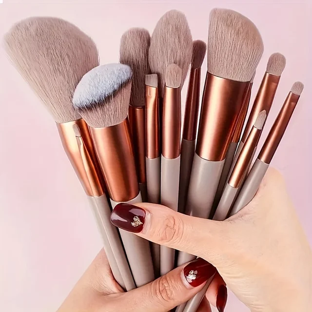 13-Piece Soft Fluffy Makeup Brush Set with Storage Bag for Foundation, Blush, Powder and Eyeshadow - Professional Beauty Tools 1