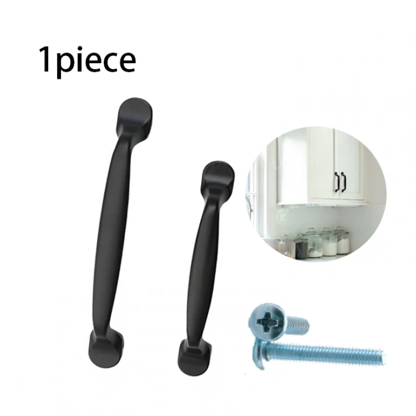 

Cabinet Pulls Simple Matte Black Handle Aluminum alloy Cabinet Pull with Pitch-row 96mm / 128mm for Cabinet Wardrobe Furniture