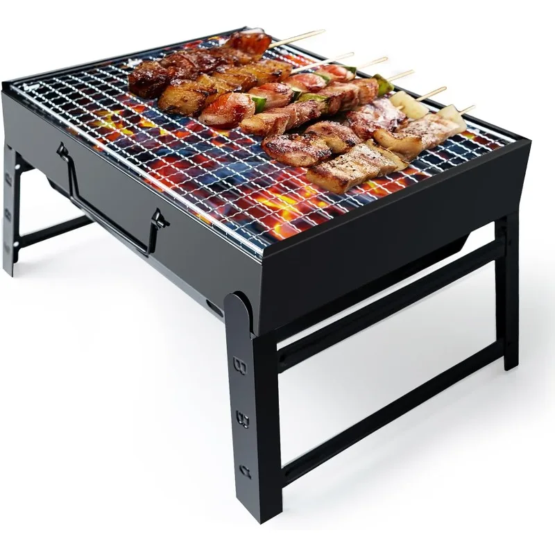 Portable Foldable Charcoal Grill Super Mini Grill Stainless Stee Charcoal for Picnic Garden Terrace Camping Travel Hiking
