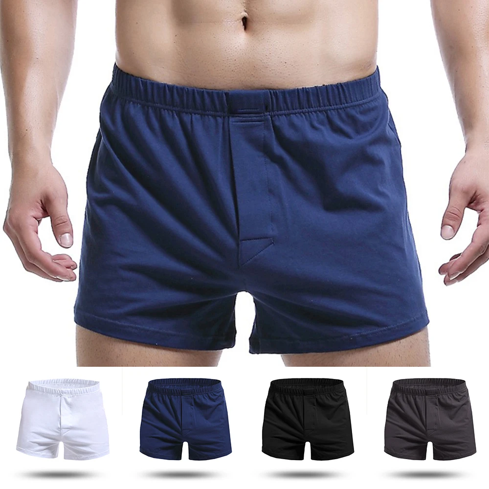 Mens Breathable Home Shorts Lounge Underwear Man Mid-Waist Boxer Casual Homewear Summer Loose Pajamas Pants Jogging Underpants