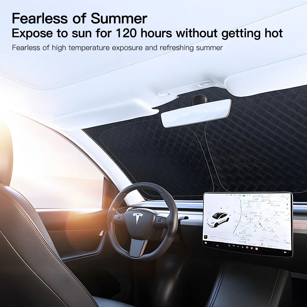 테슬라 모델 3 Y 주니퍼 21-26 차량용 햇빛 가리개 앞유리 차양 커버 바이저 글래스 루프 스카이라이트 UV 차단 액세서리