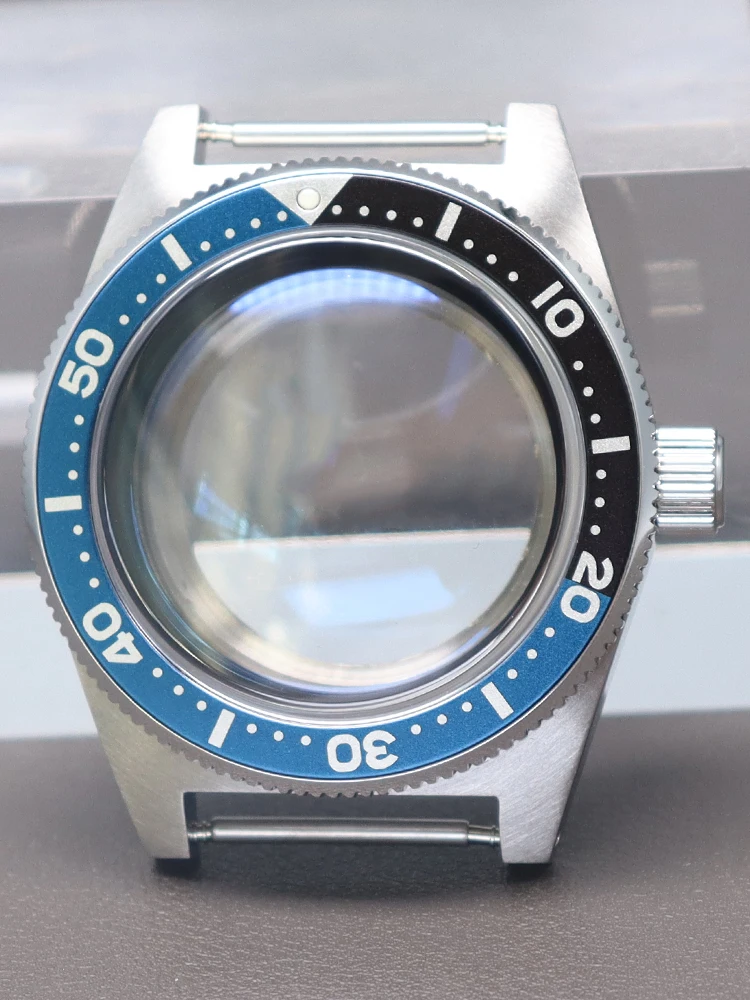Premium Silver 40mm Diving Watch Case with Alloy Bezel and AR Sapphire Glass