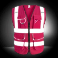 Custom Logo Safety Vest – Multi-colours - Hi Vis - Pockets and Zipper - ID Badge Holder