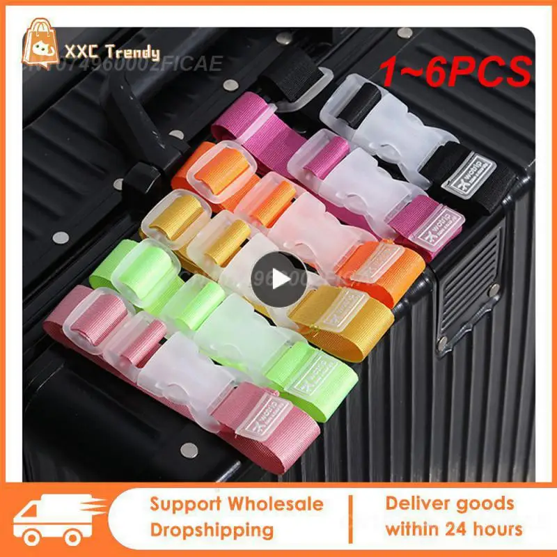 

1~6PCS Adjustable Luggage Straps Nylon Luggage Accessories Hanging Buckle Straps Suitcase Bag Straps Belt Lock Hooks Travel