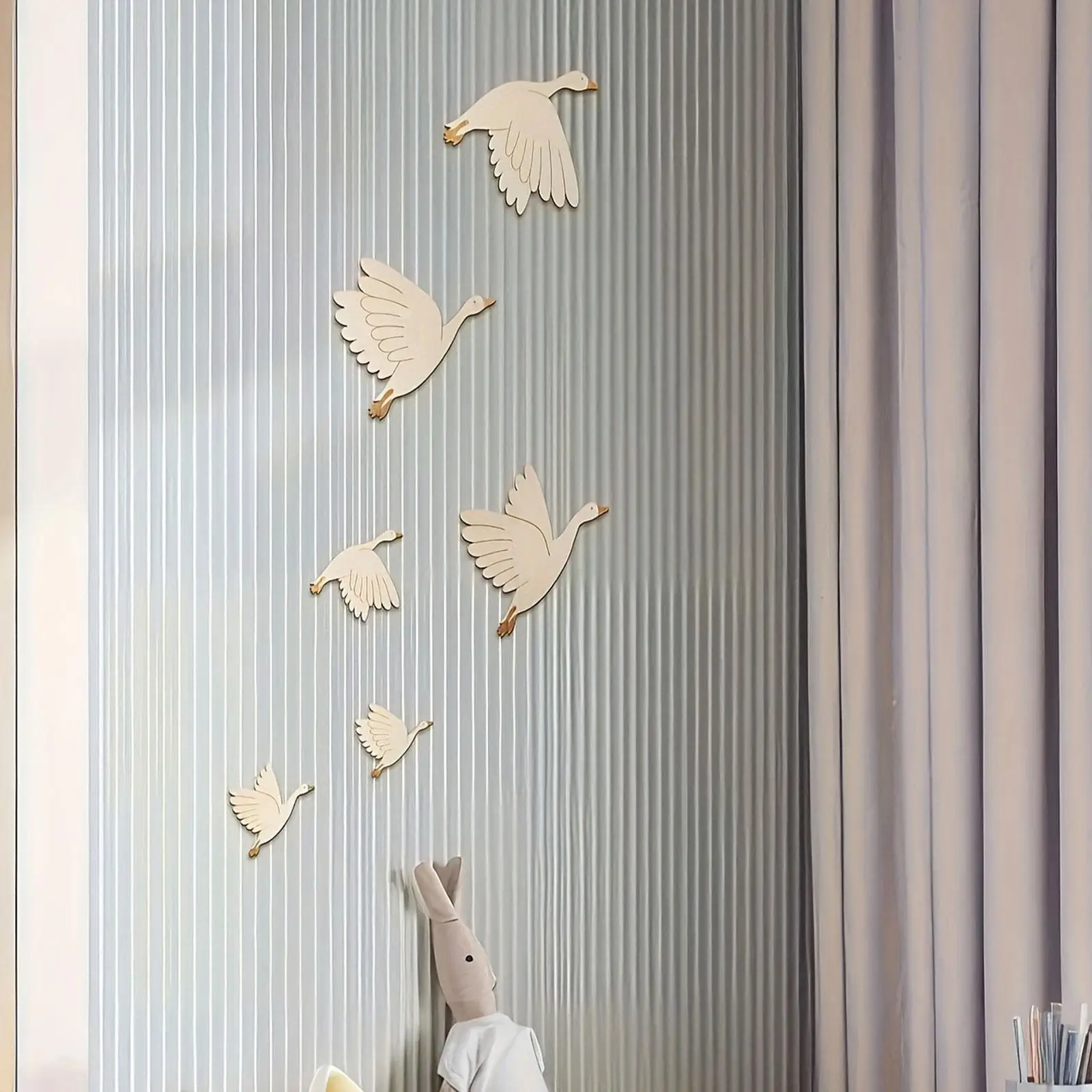 Wooden Flying Birds Wall Art Hanging Home Decoration for Living Room Dining Room Modern House Decor
