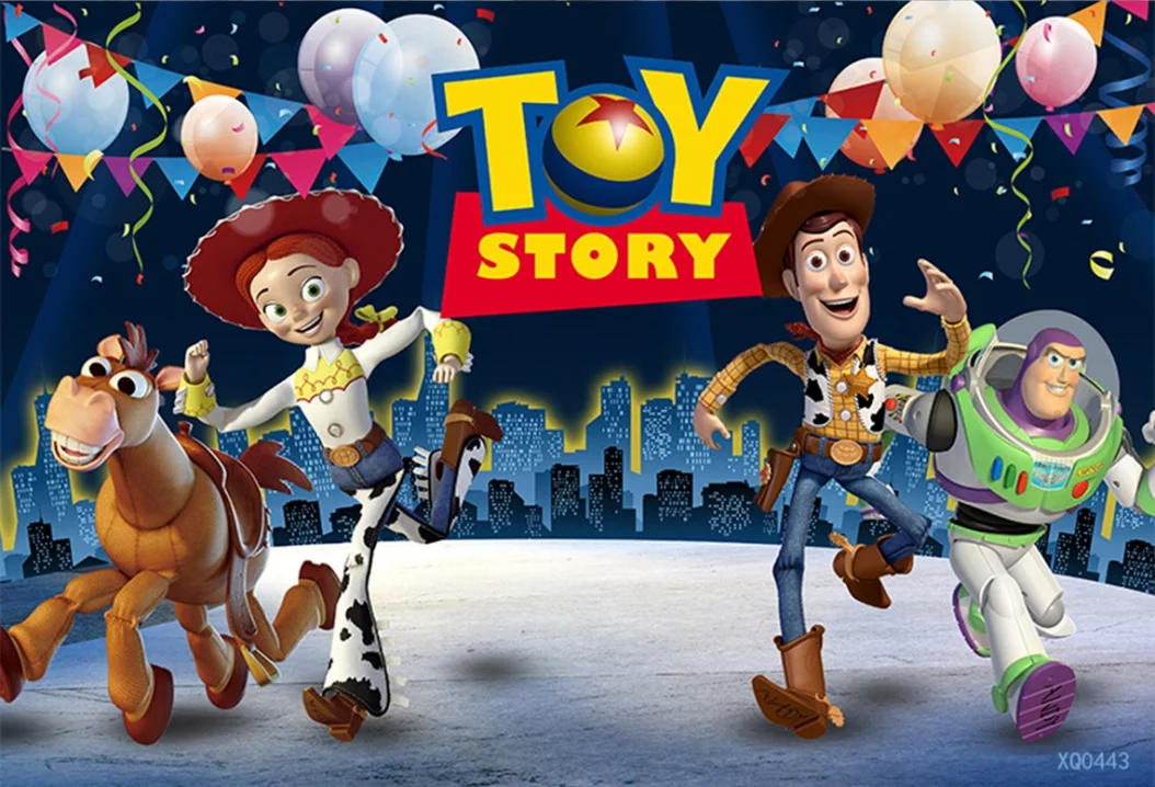 Toile De Fond « Happy Birthday » - Bannière De Dessin Animé - Décorations De Fête Sur Le Thème Des Enfants - Toile De Fond Colorée Pour Enfants