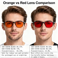 SHINU marque bon sommeil lumière bleue bloquant les lunettes hommes lentilles rouges Anti lumière verte éliminer la fatigue oculaire lunettes Bluelight 5