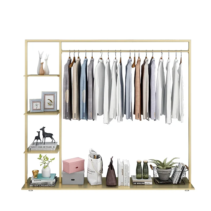 

Hanger Bedroom Built-in Hanger Coat Rack Simple Single Rod Clothes Pole Hanging Clothes Rack