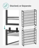 SONGMICS Shoe Rack, 12-Tier Shoe Organizer, Metal Shoe Storage for Garage, Entryway, Set of 2 6-Tier Stackable Shoe Shelf 5