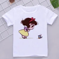 Disney Child Mermaid Princess Kawaii Printed T-shirt Baby Girl Soft Cartoon Clothing Cute Graphic Tops Kids Funny Tees Dropship 2