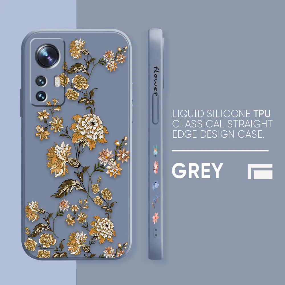thumbnail image 1 of Case For Xiaomi 13 12 12S 11 11T 10 10S 9 9SE 8 8SE Pro Ultra Lite Colour Simple Liquid Silicone Case The Most Beautiful Flower, 1 of 5