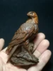 CULTUER ART Japanese boxwood hand carved vivid eagle Figure statue netsuke collectable gift 6
