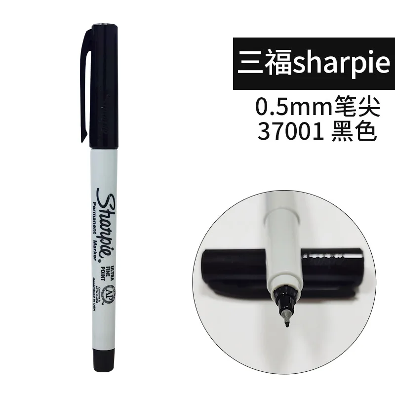 12pcs American Sharpie 37002 Permanent Marker Ultra Fine Point Oil  Waterproof Ink Black Blue White Paint Marker Pen Clean Pen - AliExpress