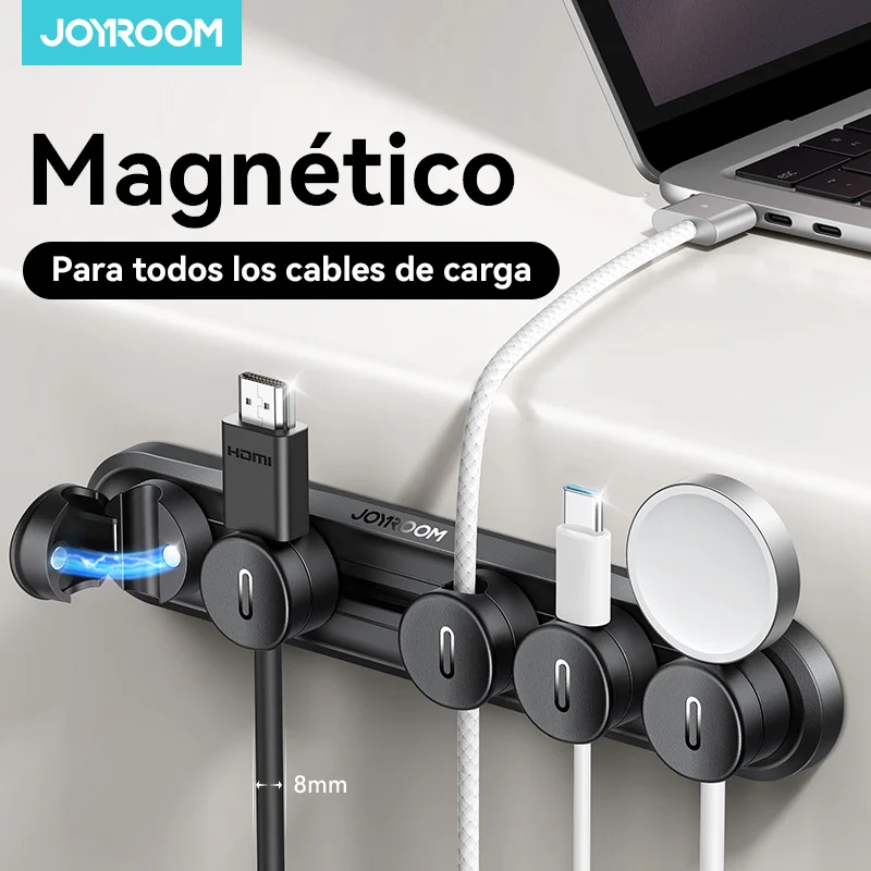 Joyroom 5 في 1 منظم الكابلات المغناطيسية إدارة قابل للتعديل انزلاق المسار كابل كليب تحت مكتب سلك حارس JR-ZS588
