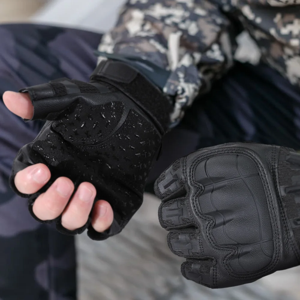 Men Tactical Half Finger Gloves Outdoor Sports Hiking Camping Combat Airsoft Hunting Shooting Cycling Non-slip Protective Gear