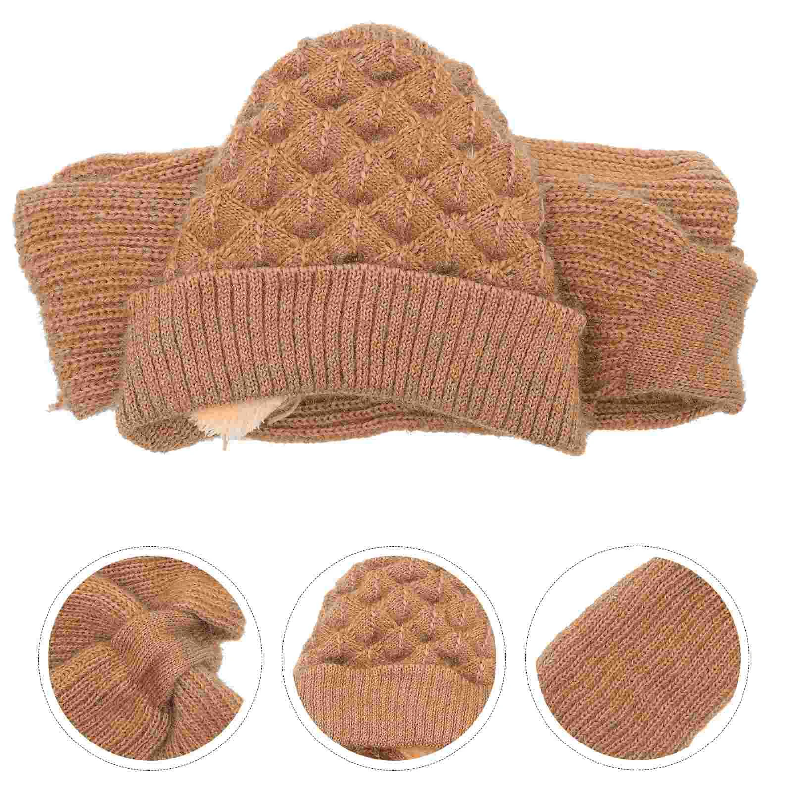 

Winter Use Hooded Scarf Warm Hat with Scarf Skin-friendly Neck Warmer For Girls