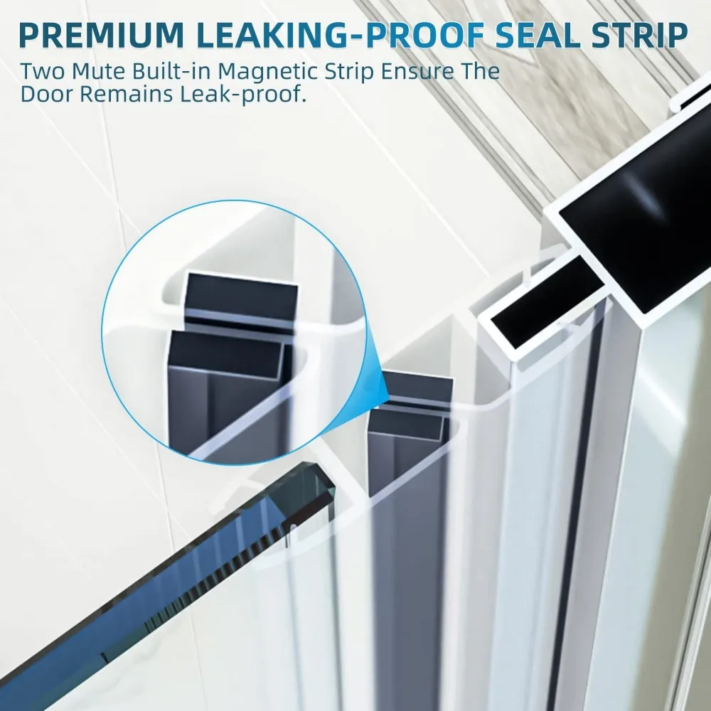 Shower Door, 29.5-31 in. W X 72 in. H Frameless Pivot Shower Door, Shower Door 4