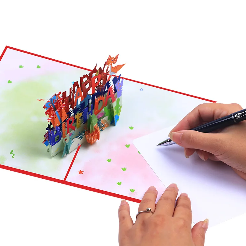 Creative Dinosaur Design 3D Popup Greeting Card Cartoon Happy Birthday Greeting Cards 3D Pop Up Dinosaur Gift Cards for Kids