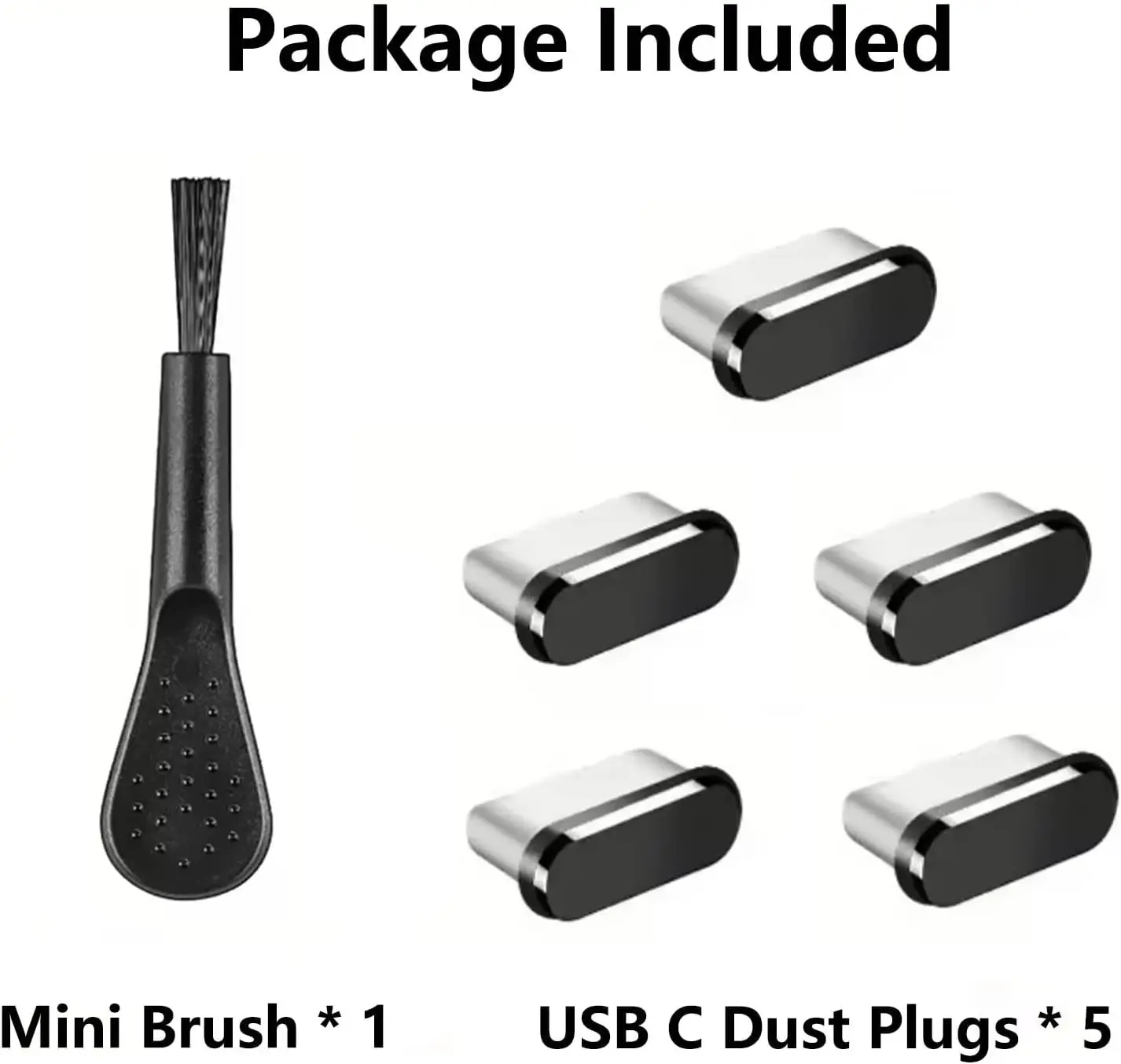 USB C 먼지 방지 플러그(청소 브러시 포함), 아이폰 15-17 Pro Max, 삼성 S23-S25 및 모든 USB-C 기기용 충전 포트 먼지 방지 캡