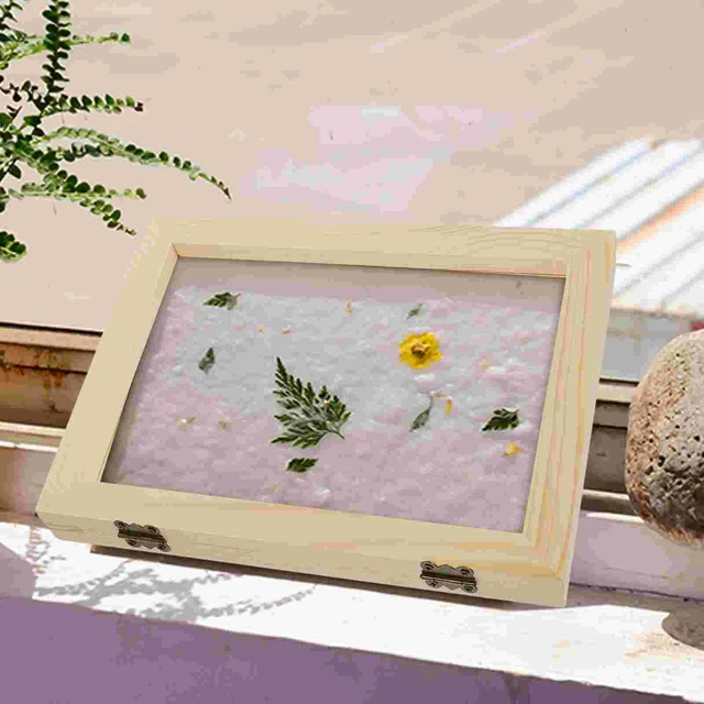 Paper Making Screen Kit, Includes Wooden Paper Making Mold Frame Dried  Flowers