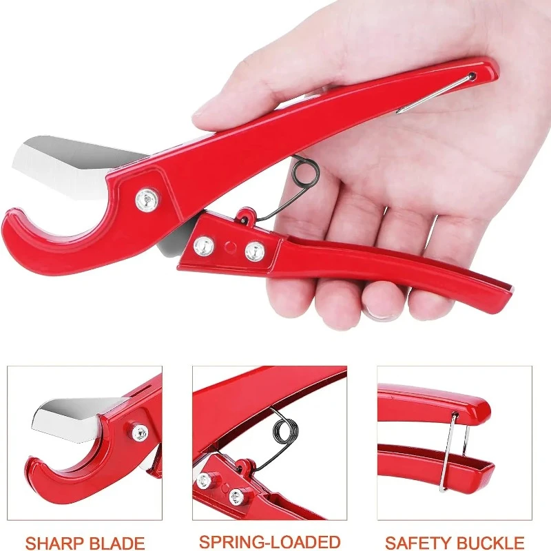 PVC Pipe Cutter Alloy Steel Blades Cuts Up To 1-1/4" Plastic Hoses and Pipes Suitable for Home Working or Plumbing Cutter Tool 2