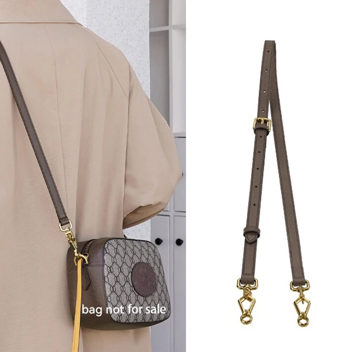 Adjustable Leather Crossbody Bag Strap - Elegant Belt Accessory