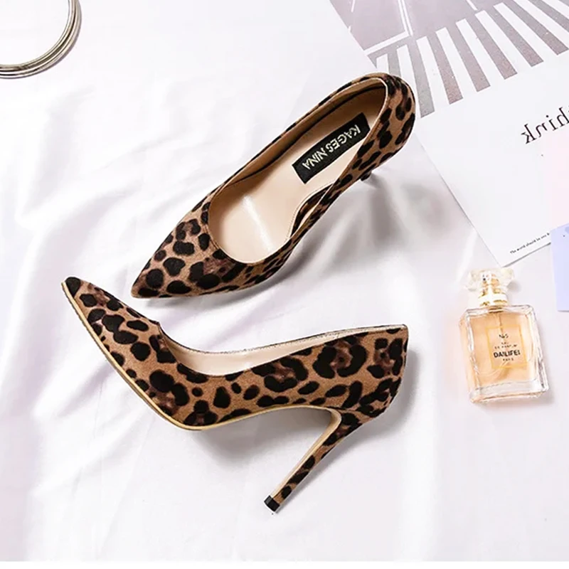 Escarpins à Talons Hauts Pour Femme - Bout Pointu - Sandales à Talons Aiguilles Transparents - Pour Fête, Travail, Soirée, Mariage - Imprimé Léopard |42