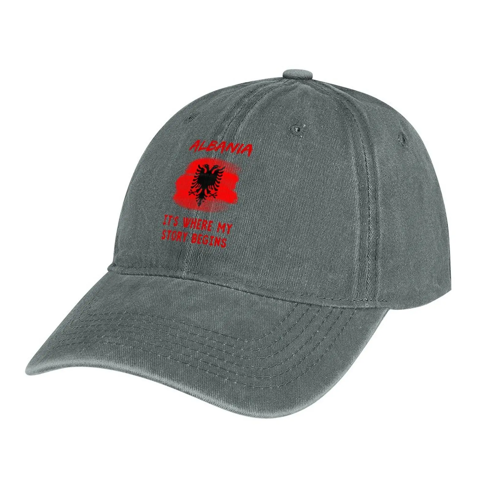 

Albanian Patriot Cowboy Hat Golf Hat Beach Outing Gentleman Hat Women's Beach Men's