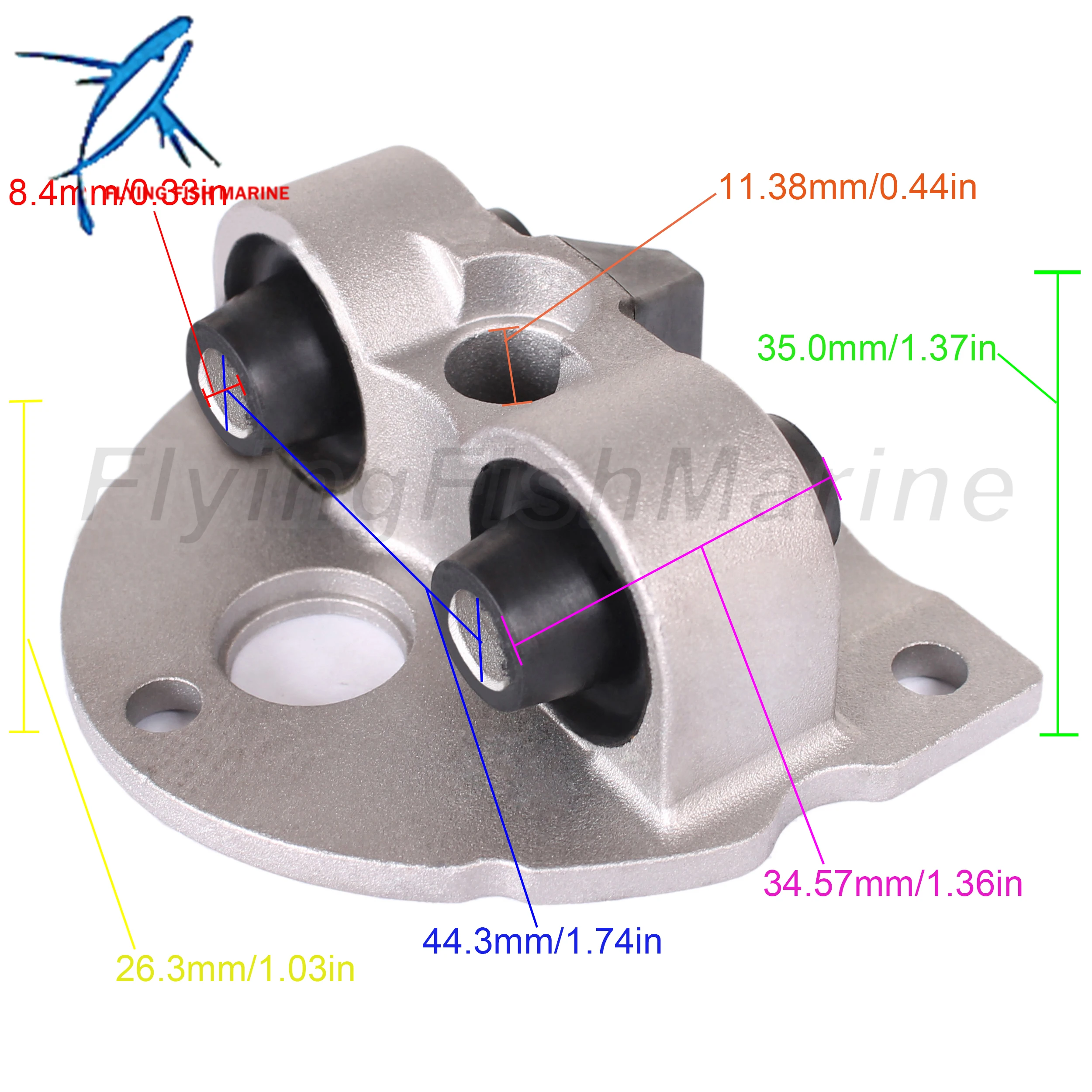 Outboard Engine 63V-44514-00-5B 63V-44514-01-5B 63V-W4451-01-5B CA T15-02010000 Mount Damper Upper for Yamaha Parsun 9.9HP 15HP