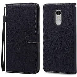 Leather Flip Wallet Case for Xiaomi Redmi Note Series (Black)