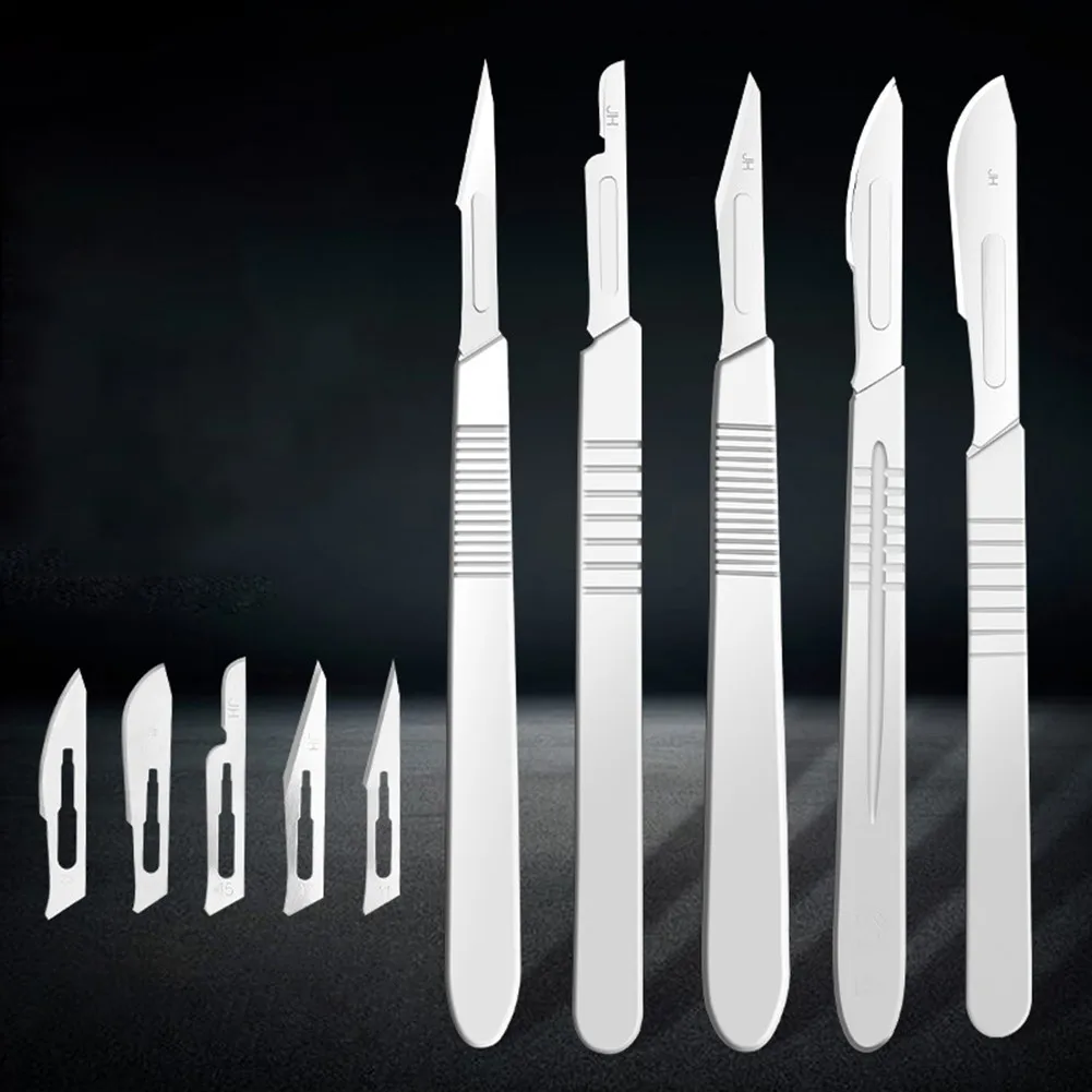 11pcs/Set Knife Carbon Steel Surgical Scalpel Blades With Handle