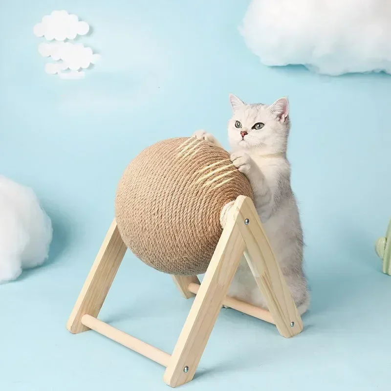 thumbnail image 1 of Pelota rascadora para gatos, juguete para gatitos, cuerda de Sisal, tablero de bolas, juguetes con forma de patas, rascador para gatos, suministros de muebles para mascotas resistentes al desgaste, 1 of 5