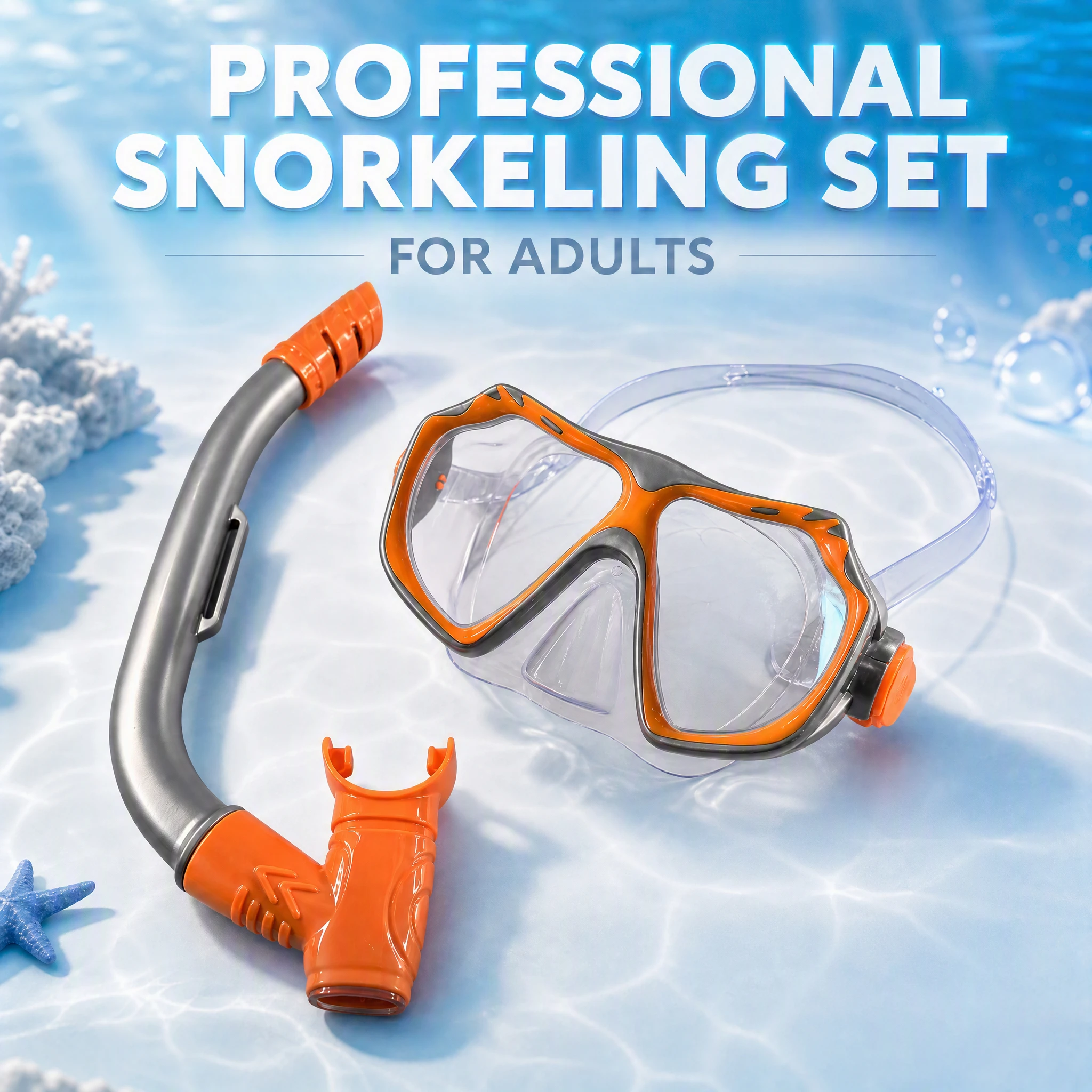 Set Snorkel a Secco con Maschera Subacquea per Adulti