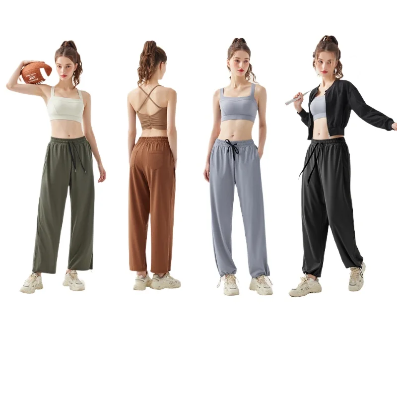 Loose Yoga Pants with Pocket and Drawstring Waist for Women High Waisted Yoga Pants with Tummy Control and Pocket
